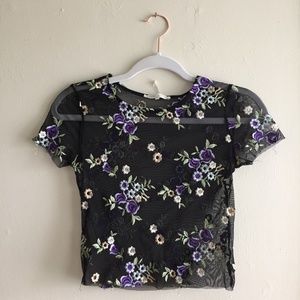 UO Floral Mesh Shirt
